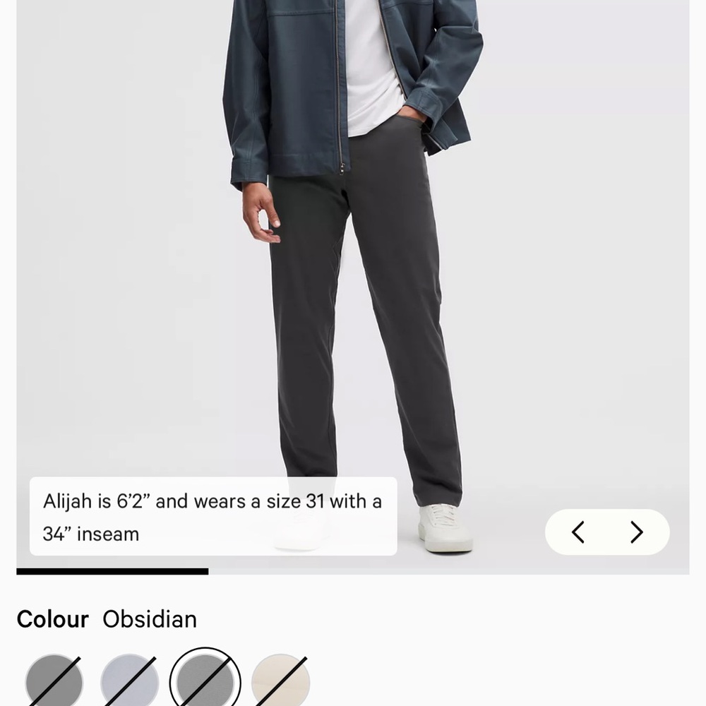 lululemon athletica Men's Pants in Obsidian- ABC Pull On Pants Warpstream fabric
